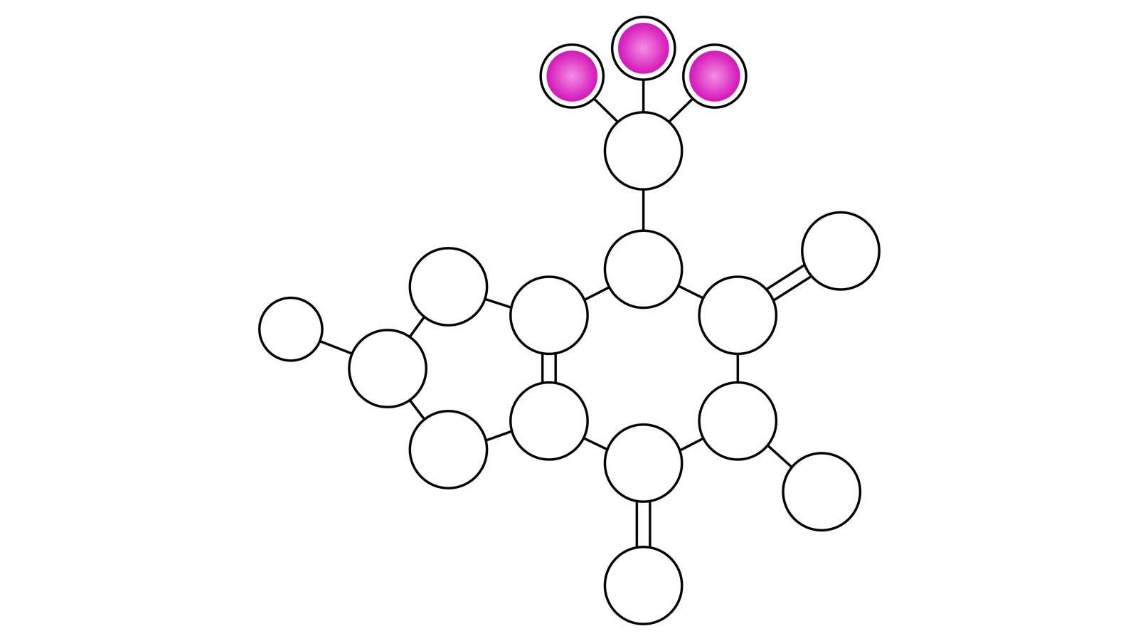 Schematische Darstellung eines kleinen Moleküls